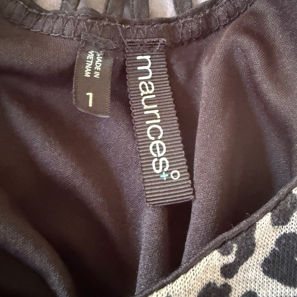Maurices Leopard Print Strappy Tank Top Size‎ 1X Boho Grunge Stretch Flowy Party - Picture 7 of 9